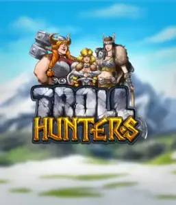 Step into the world of "Troll Hunters," where fierce Viking warriors are poised to battle their foes. The logo features a pair of Vikings, male and female, equipped with weapons, with a frosty mountainous backdrop. They radiate power and determination, capturing the essence of the game's adventurous theme.