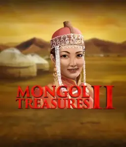 Step into the rich culture of Mongolia with Mongol Treasures 2 slot by Endorphina, featuring a stunning Mongolian woman adorned in traditional attire against a golden Mongolian steppe backdrop. This image captures the beauty of Mongolian tradition, providing a memorable visual adventure. 